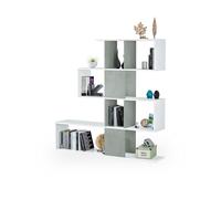 Estantería domi blanco artik (blanco mate) - gris cemento 145 x 145 x 28 cm