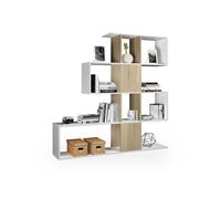 Estantería domi blanco artik (blanco mate) - roble canadian 145 x 145 x 28 cm