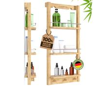 Estantería ducha bambú 70x28,5x10cm 3 baldas carga max 15kg