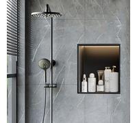 Estantería empotrable de acero inoxidable con soldadura sin costuras para una fácil instalación, almacenamiento moderno de baño y mejora estética