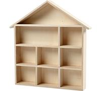 Estanteria en forma de casa, medidas 26x25,2 cm, A. 3,5 cm, árbol del té, 1ud