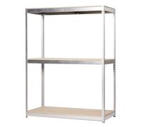 Estantería en kit de 200x180x45cm de carga máx. 600 kg por balda color galvanizado/madera
