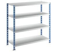 Estantería ensamblable amplia eurokraft basic, azul/gris