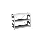 Estantería ensamblable auxiliar, en gris luminoso hofe, altura 825 mm, 3 baldas, estantería básica