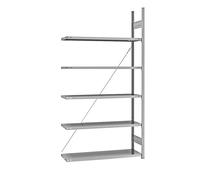 Estantería ensamblable con balda, galvanizada eurokraft pro, por un lado