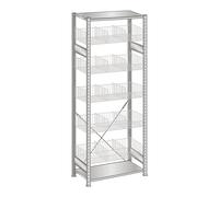 Estantería ensamblable con cestos de rejilla de alambre, galvanizada SCHULTE, A x P 1000 x 500 mm, con 5 cestos