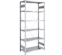 Estantería ensamblable de almacén, galvanizada, construcción ligera eurokraft pro, altura de estantería 2500 mm