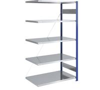 Estantería ensamblable de almacén, postes azules, baldas galvanizadas eurokraft pro, HxA 2000 x 1000 mm