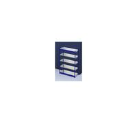 Estantería ensamblable estable, por un lado hofe, altura de estantería 2000 mm, azul/galvanizada, anchura de balda 1325 mm