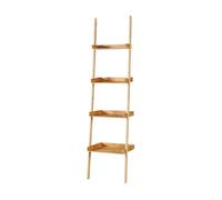 [en.casa] Estantería Escalera de 4 Niveles Estantería En Forma de Escalón 4 Estantes de Diferentes Tamaños Diseño Atemporal Bambú 176 x 44 x 37 cm - Natural