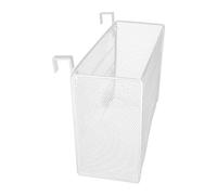 Estantería Escritorio Sobremesa Metálica de Color Blanco Montada en Pared con Ganchos, Ahorro de Espacio y Estantes Colgantes Multinivel para Oficina y Documentos