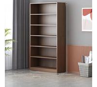 Estantería esquinera con respaldo, diseño alto y huella que ahorra espacio, perfecta para almacenamiento y exhibición, marrón, A60, ideal para espacios pequeños y decoración del hogar.