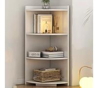 Estantería esquinera de 4 a 5 niveles, estante esquinero de 88 pulgadas para sala de estar, oficina en casa, dormitorio, estantería esquinera para espacios pequeños (blanco, 30 x 30 x 120 cm)