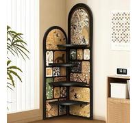 Estantería Esquinera De 4 Niveles, Estantería De Pie, Librería De Almacenamiento De Piso De Exhibición, Organizadores, para Sala De Estar, Dormitorio(Black 1,40cm/15.7in)