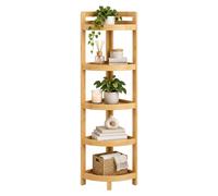 Estantería esquinera de bambú, mueble de baño y almacenaje