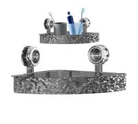 Estantería esquinera de baño - Estantería esquinera para lavabo, estantería de esquina de lavabo | Organizador autoadhesivo de esquina de cocina para montaje en pared, sin taladros, bandeja de esquina