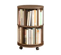 Estantería esquinera de madera giratoria de 360° con ruedas, torre de libros de varios niveles para ahorrar espacio, ideal para el hogar y la oficina, 2/3/4/5/6 niveles para un almacenamiento versátil
