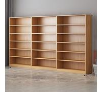 Estantería esquinera de madera natural con diseño abierto con panel trasero, estantes de almacenamiento altos perfectos para libros y decoración A240