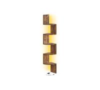 Estantería esquinera de pared con luz LED y varios niveles