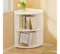 Estantería esquinera, estantería pequeña de pie, estante de madera para libros de almacenamiento para espacios pequeños, ideal para sala de estar, dormitorio, hogar, oficina