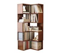 Estantería esquinera industrial en forma de L, estante de almacenamiento multiusos de 150 cm para sala de estar y oficina en casa, estantes esquineros elegantes para ahorrar espacio