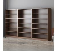 Estantería esquinera marrón con panel trasero, estantería de pie con estante alto, estantería compacta para espacios pequeños, ideal para almacenamiento y exhibición (A240)