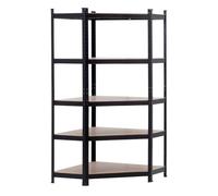 THINIA HOME - Estantería Modular Esquinera, Acero y MDF Antihumedad, Hogar, Trastero, Garaje, 5 Baldas Ajustables, Carga Máx. 875Kg, 80x40x56x180cm (Largo x Ancho x Frontal x Alto)