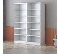 Estantería esquinera para libros con panel trasero de alta holgura, estantería de pie para ahorrar espacio, ideal para almacenamiento y exhibición (blanco A160)
