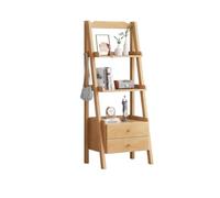 Estantería Estantería abierta de varios pisos, con cajones dobles, estante organizador de madera, for sala de estar, oficina, estudio, estante de exhibición de almacenamiento(L60xW36xH140 cm)