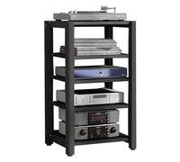 Estanteria Estrecha y Alta Muebles Equipo HiFi con Estante Ajustable Estante Expositor,Adecuado para Salas de Reuniones Salas de Estar Estudios de Grabación(Black,60 * 50 * 100cm)
