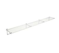 Estantería flotante de metal para garaje de pared, estante de almacenamiento para herramientas, estantes comerciales para sótano, cobertizo, almacén y despensa de cocina, color blanco, 150 x 20 cm