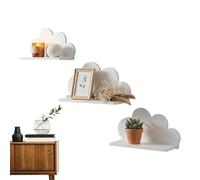Estantería flotante de pared en forma de nube | 3 piezas lindo organizador de almacenamiento | estantes montados en la pared | para habitación de los niños, dormitorio, habitación de bebé, sala de