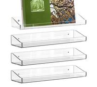 Estantería flotante para la decoración de la habitación, 15,2 x 4,2 x 2 pulgadas transparente organizador | Bedroom Floating Shelves - For Makeup Cosmetic Book Home Decoration Perfume Bottle Action