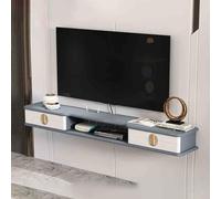 Estantería flotante para TV - Mesa consola multimedia montada en la pared con acabado brillante para sala de estar - Consola larga de unidades multimedia de TV