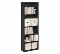 Estantería Furinno Jaya de 5 Niveles, 9,5 x 24,6 x 71,1 cm, para Oficina en casa y Sala de Estar, Color Espresso