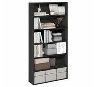 Estantería Furinno PASIR de 6 Niveles con Estante Abierto, 24 x 80 x 160 cm, para Oficina, Dormitorio y Sala de Estar, Color Espresso
