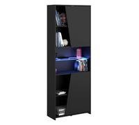 Estantería gaming con led incluido color negro librería gamer 6 estantes estilo moderno mueble 180x67x28 cm