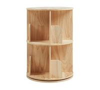 Estantería giratoria chasek 2 niveles pino 65x44 cm natural [en.casa]