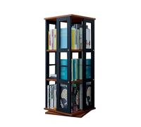 Estantería giratoria de 3 Niveles, Estante for Almacenamiento de Libros/CD/revistas, Estante de Almacenamiento de Hierro Forjado, Adecuado for Estudio en casa o Sala de Estar(Color-1)