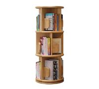 Estantería Giratoria De 360°, Estante De Almacenamiento De Madera Maciza, Estante De Exhibición Simple For Librería, Ahorra Espacio, For Oficina, Hogar, Sala De Estar (2/3/4 Capas)(Light brown,3 layer