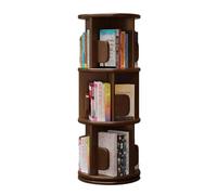 Estantería Giratoria De 360°, Estante De Almacenamiento De Madera Maciza, Estante De Exhibición Simple For Librería, Ahorra Espacio, For Oficina, Hogar, Sala De Estar (2/3/4 Capas)(Brown,3 layers)