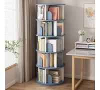 Estantería giratoria de 360°, estante de almacenamiento vertical multifuncional, estante de exhibición que ahorra espacio para el hogar y la oficina, organizador decorativo en azul (45 x 160 cm)
