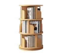 Estantería giratoria de 360°, estantería esquinera de 3/4/5 niveles, soporte de suelo que ahorra espacio para dormitorio, sala de estar y estudio, estante de exhibición de madera natural