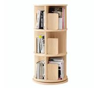 Estantería giratoria de 360 grados, 2/3/4/5/6 niveles, madera maciza, multifuncional, giratoria, estantería abierta para el hogar y la oficina, tamaño 46 x 97 cm