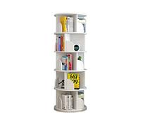 Estantería giratoria de 360 grados de suelo a techo para libros de fotos de bebés de niños, estantería pequeña blanca con solución de almacenamiento simple para el hogar (40 x 160 cm)
