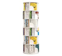 Estantería giratoria de 360° para niños, estantería blanca creativa de 6 niveles para dormitorio, sala de estar, biblioteca, ahorro de espacio, diseño moderno, solución de almacenamiento elegante
