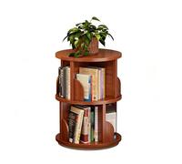 Estantería giratoria de 360°, torre de libros de esquina giratoria de varios niveles, estantería giratoria estrecha y alta, estante de almacenamiento de madera con pantalla para oficina en casa