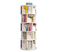 Estantería Giratoria De 4/5 Niveles Estantería Giratoria para Niños Y Adultos Estantería Giratoria para Dormitorio Sala De Estar Sala De Estudio (Color : Blanco, S : 46 * 160cm)