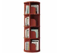 Estantería giratoria de 5 niveles para el hogar, sala de estar, estantería de exhibición de libros con estabilidad de carga y durabilidad, adecuada para múltiples ocasiones, color teca, 130 x 46 cm