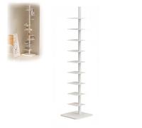 Estantería Giratoria De 9 Niveles, Torre De Libros Con Lomo Vertical De Metal Ajustable, Librería Independiente Para Sala De Estar, Dormitorio, Decoración De Oficina En Casa(Size:9,Color:blanco)